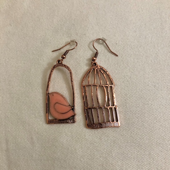 Anthropologie Madewell Free People Jewelry - 🔥 Bird cage Boho Pink/RoseGold Earrings